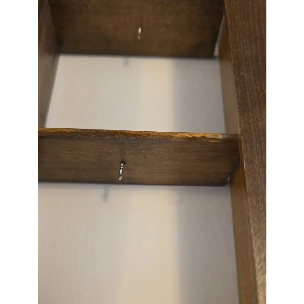 Vintage Wooden Wall Display Shelf Knick Knack Shadow Box French Herb Drying Rack